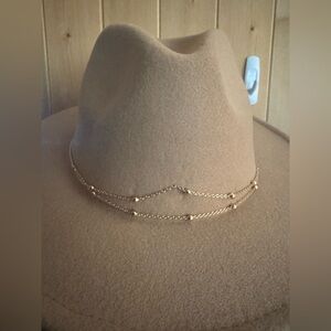 Forever 21 Hat with gold double bead chain.